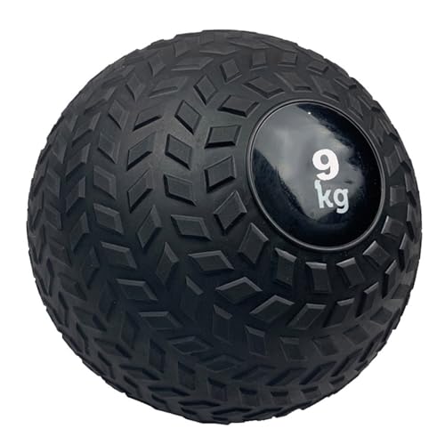 Medicine Ball Black Wall Ball, Slam Ball Weighted Ball Core Muscle Cardio Workout - Easy to Grip Tread - Heavy Duty PVC Shell (Size : 9kg/19.8lb) - size: 9kg/19.8lb