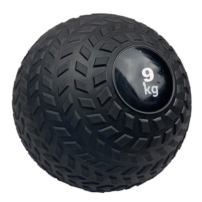 Medicine Ball Black Wall Ball, Slam Ball Weighted Ball Core Muscle Cardio Workout - Easy to Grip Tread - Heavy Duty PVC Shell (Size : 9kg/19.8lb) - size: 9kg/19.8lb