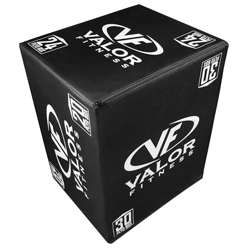 Valor Fitness Soft Plyometric Box, Foam Padded Plyo Box for Box Jumps, Step Ups & Conditioning, 20" x 24" x 30", Fully Assembled Jump Box for Home Gym & Athletic Training