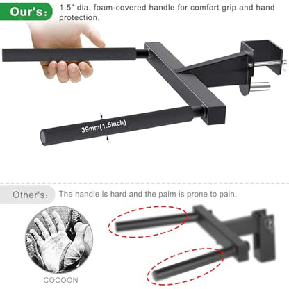 SELEWARE Squat Rack Attachment, Y-Shaped Dip Bar Attachment, Nordic Hamstring Curl Attachment and Lever Arms for 2x2 or 3x3 Power Rack with 5/8" or 1" Hole, Power Cage Accessories for Home Gym