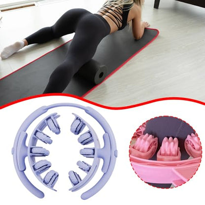 harayaa Leg Massage Tool with 20 Wheels Adjustable Tension 28x26x8.2cm Flexible for Home Gym Use Portable Detachable, Blue