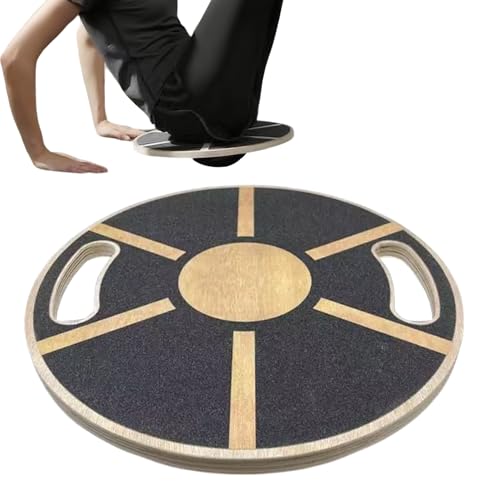 Balance Board - Non-slip Balance Board 360 Degree Rotation - Non-slip Wood Trainer for Enhances Stability Training Fitness Ankle Calf Waist Full Body Exercises Planks