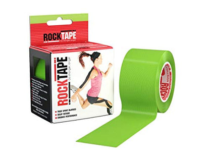 RockTape Extra Sticky Kinesiology Tape - Athletic Tape for Muscle Pain Relief, Injury Recovery - Microscopic Skin Lifting & Decompression - Sweat & Water Resistant - color: Lime, style: STANDARD
