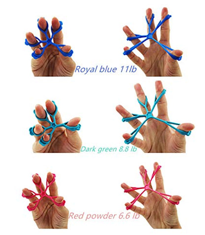4PCS Finger Stretcher Hand Resistance Bands Hand Extensor Exerciser Finger Grip Strengthener Strength Trainer Gripper set, Finger Resistance Bands Finger Grip Exerciser Strengtheners Trainer