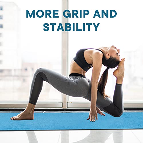 Yoga Towels, Non Slip Hot Yoga Mat Towel with Grip Dots,Super-Absorbent Soft Microfiber Yoga Blanket for Pilates, Fitness and Workout 72inch x 24inch