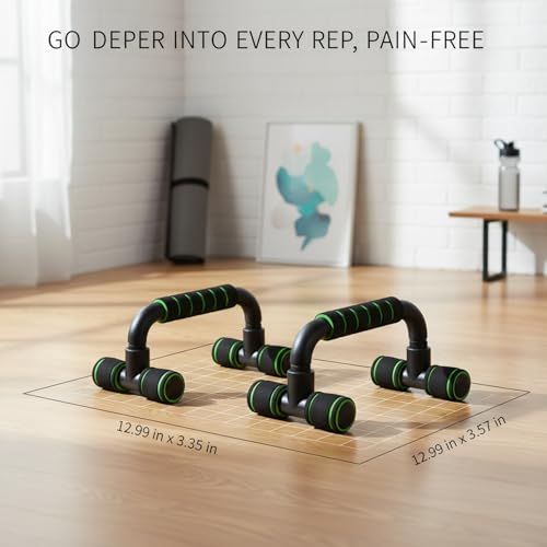 Push Up Stands for Home Workout, TPE Handles Increase Range of Motion, Compact Strength Training Equipment for Chest and Triceps (1 PC) - color: Green