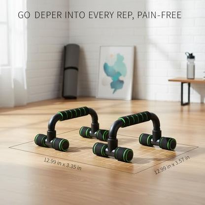 Push Up Stands for Home Workout, TPE Handles Increase Range of Motion, Compact Strength Training Equipment for Chest and Triceps (1 PC) - color: Green