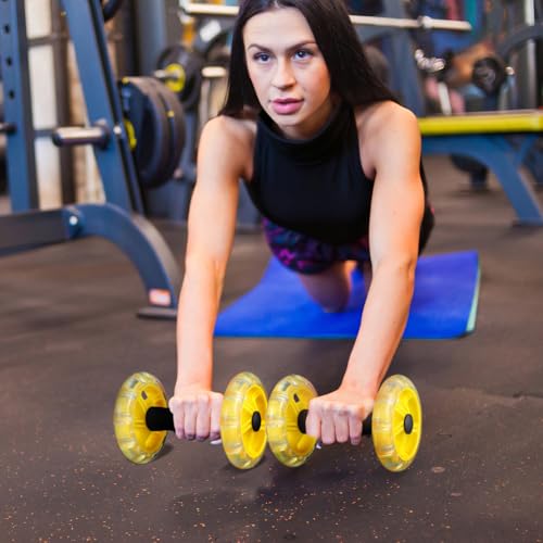 POPETPOP Ab Roller Wheel - Tummy Weight Equipment, Ab Wheel for Core Training, Hand Weights Dumbbell for Men/Women, Home Gym Equipment (Yellow)