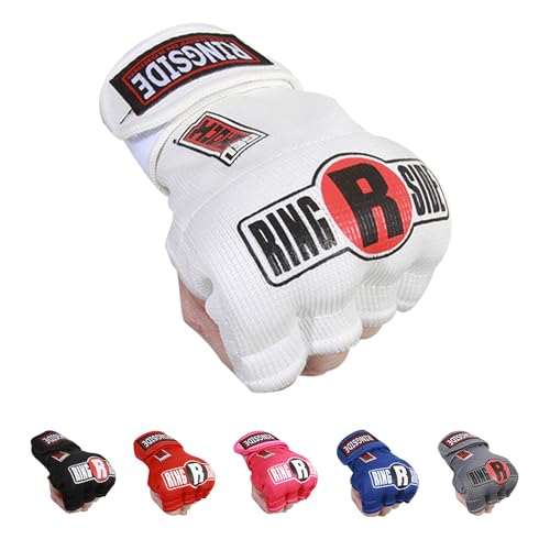 Ringside Gel Shock Quick Wraps, Impact-Absorbing Hand Wraps with Secure Support, Ideal for Boxing, MMA, Muay Thai, and Martial Arts, Inner Boxing Gloves for Men and Women - color: White, size: Small-Medium