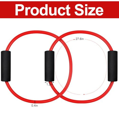 Barre Double Tube Red Resistance Band Exercise Tubes for Home Pilates Barre Workout