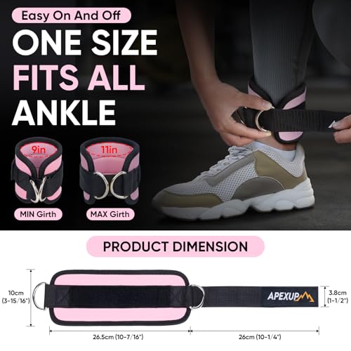 Ankle Strap for Cable Machine, Ankle Resistance Bands, Cable Kick Back Ankle Straps for Gym, Glute Workouts, Leg Extensions, Adjustable Straps with Neoprene Padding