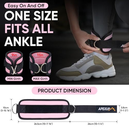 Ankle Strap for Cable Machine, Ankle Resistance Bands, Cable Kick Back Ankle Straps for Gym, Glute Workouts, Leg Extensions, Adjustable Straps with Neoprene Padding