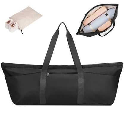 sportsnew Large Yoga Mat Bag with Shoes Compartment and Wet Pocket Ladies Pilates Gym Tote Bag with Yoga Mat Holder Strap for Women Men Workout Carrier Stuff Accessories