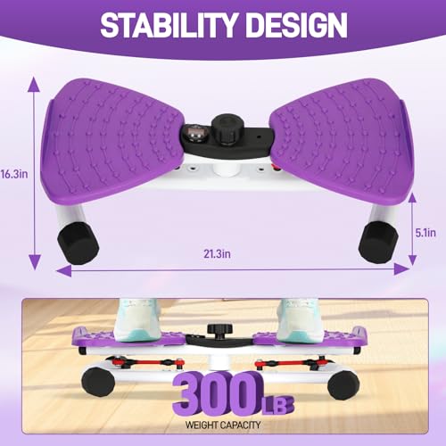 Waist Twister Machine for Home, 300lbs Capacity Ab Twister Board - Noiseless Core Workout Equipment for Belly Fat Loss, Waist Training & Abs Exercise for Women & Men with Digital Tracker Time/Reps/Calories