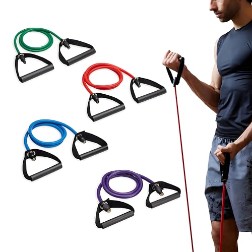 SPRI Xertube Resistance Bands with Handles – All Exercise Cords Sold Separately with Home Gym Workout Fitness Door Anchor Attachment Option - size: Multi Pack, style: No Door Attachment