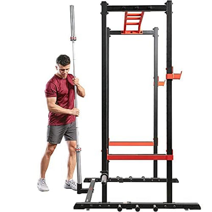 Sunny Health & Fitness Power Cage Squat Rack Upgrade Attachments, Dip Bar, Plate Bar Holder, Belt Squat, J Hook, Lat, Adapter, U Ring, Pull Up Bar, Landmine, Captain's Chair, Tricep Rope For Home Gym - style: Bar Holder