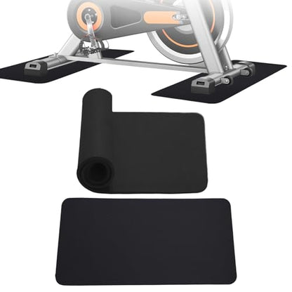 2PCS 0.24" Thick Mat Pads for Peloton Bike & Concept 2 Rower – Non-Slip Compact Floor Protectors for Small Spaces, Home Gym Use on Hardwood, Carpet & Tile, 25"x11.8"