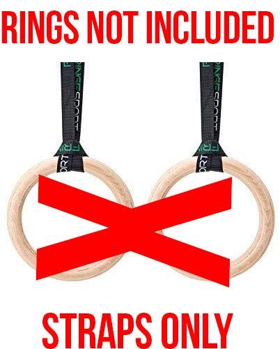 Gymnastic Ring Straps (Pair) / Fixed Length/Roughly 2ft Hanging Length - Straps Only