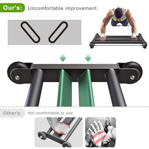 SELEWARE Glute Ham Glider Heavy Duty Ab Glute Glider Machine, Exercise Wheels for Smooth Hamstring Curl Abdominal and Leg Workouts, Multifunctional Ab Glute Machine for Home & Commercial Gym - color: B: 28.7" L*17" W