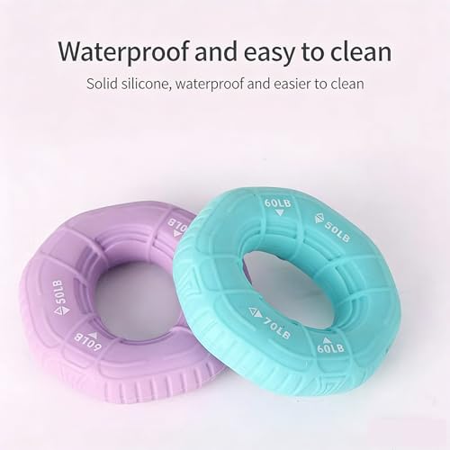Generic 3 in 1 Hand Grip Strengthener Adjustable 50-70LB Silicone Forearm Exerciser for Climbing Fitness Office Hand Rehabilitation Grip Strength Trainer for Men Women - color: Purple