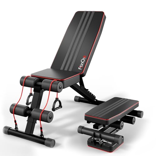 FitinOne Adjustable Folding Weight Bench for Home Gym, 660 lbs Capacity Multi-Functional Workout Bench Sturdy Durable for Full Body - color: Black