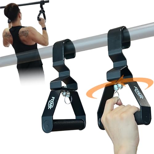 Neutral Grip Pull Up Handles, Wrist Shoulder Elbow Friendly, 12 Angle Adjustable Lat Pulldown Handle Rowing Grips, 2Pcs, Patented