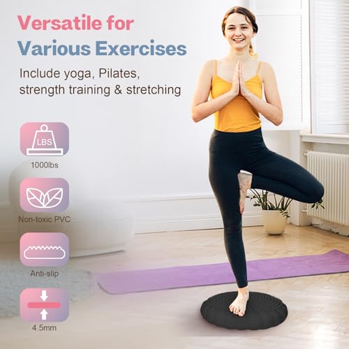 Wobble Cushion, Extra Thick Wiggle Seat for Sensory Kids, Non-slip Balance Disc with Inflation Pump for Adults Core Strength, Posture Improvement & Physical Therapy (13.5in/34cm)