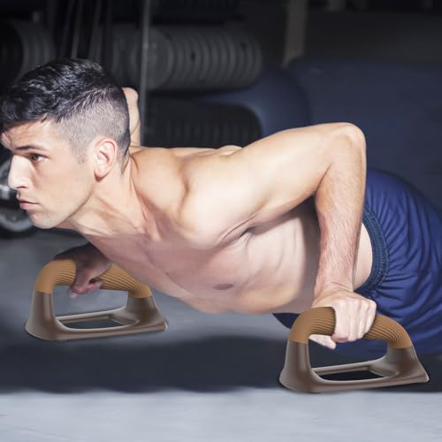 Push Up Bars, Ergonomic Pushup Handles for Home Gym Training - color: B: Light Brown