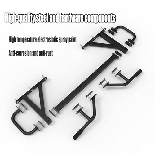 Wall-Mounted Pull-Up Bar, Heavy-Duty Steel Chin-Up Bar with Foam Grip, Supports 300kg, Resistance Band & Gymnastics Ring Support