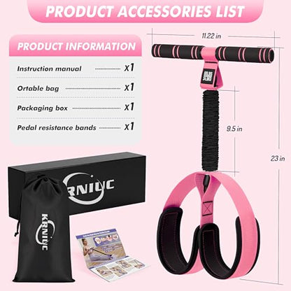 Pedal Resistance Band with Handle | Upgraded 55LBS Exercise Resistance Bands for Core, Abs, Legs, Glutes, Arms, Strength, Physical Therapy, Pilates, Sit Up Workout Equipment for Women Home Gym