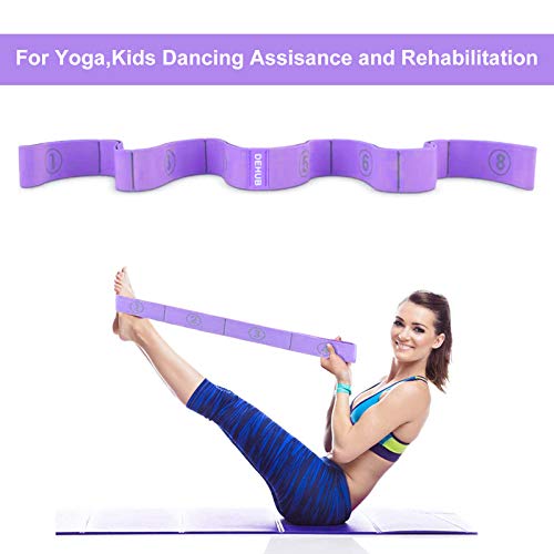 Stretch Strap, Elastic Yoga Stretching Strap, Multi-Loop for Physical Therapy, Pilates, Yoga, Dance & Gymnastics Exercise and Flexible Pilates Stretch Band