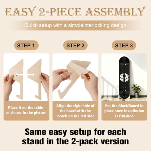2 Pack Wooden Balance Board Stand, Display Rack and Storage Holder for Balance Trainer and Wobble Board, Stable Organizer for Home Gym, Surf Training and Yoga Practice, 10 x 7.5 x 4 Inch