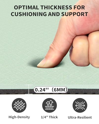 CAMBIVO Yoga Mat 72" x 48" Large Workout Mat for Home Gym Flooring | 6mm-12mm (0.24"-0.48") Extra Thick Exercise Mat for Apartment Fitness | High-Density TPE Cushioning for Joint Protection