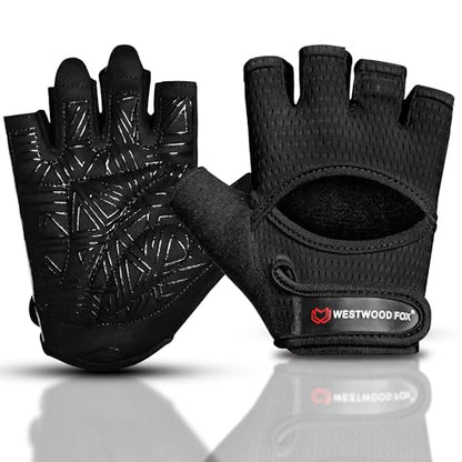 WESTWOOD FOX Weight Lifting Gloves for Men & Women– Breathable Workout Gloves with Thick Padding,Full Palm Protection,Non-Slip Grip,Shock Absorption Gym Gloves for Fitness & Cycling
