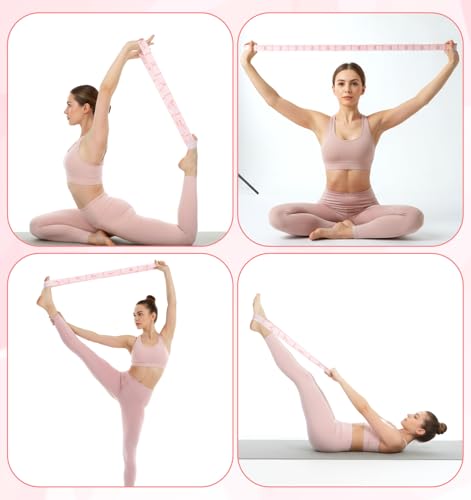 12 Loop Stretch Band, 12 Loops Yoga Straps for Stretching, Yoga Strap for Flexibility Training, Leg Stretch & Exercise, Durable Elastic Resistance Band