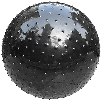 Large Sensory Massage Ball for Kids, 33.5" 85CM Bouncy Exercise Ball, Big Inflatable Toys with Tactile Spikes, Outdoor Giant Yoga Balls, Large Beach Ball (1 Black) - color: 1 SET BLACK BALL