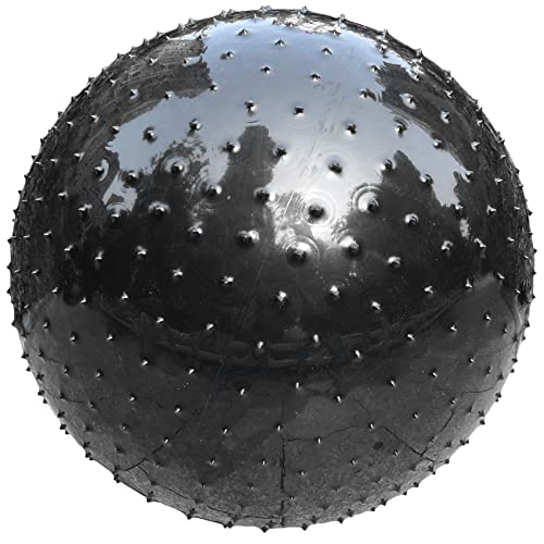 Large Sensory Massage Ball for Kids,2-Pack 33.5" 85CM Bouncy Exercise Balls, Big Inflatable Toys with Tactile Spikes, Outdoor Giant Yoga Balls, Large Beach Ball (2 Black) - color: 2 SET BLACK BALLS