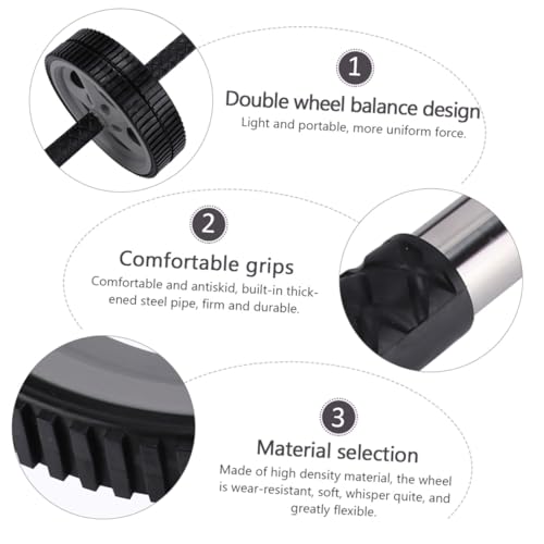 Multi-functional Dual Wheel Ab Roller for Core Strengthening Non-slip Exercise Roller Wheel Fitness Accessory for Home and Gym Workouts Suitable for Beginners and Advanced Users