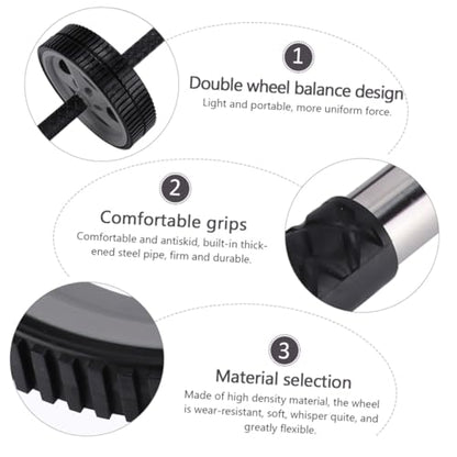 Multi-functional Dual Wheel Ab Roller for Core Strengthening Non-slip Exercise Roller Wheel Fitness Accessory for Home and Gym Workouts Suitable for Beginners and Advanced Users