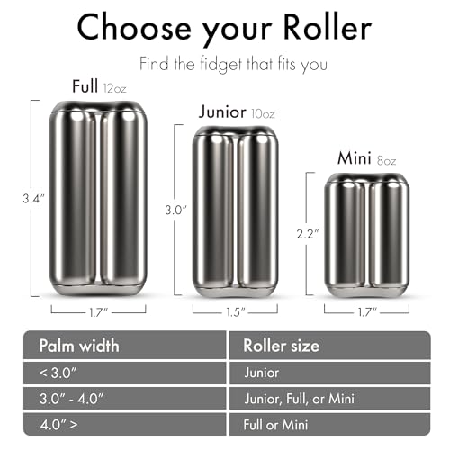 ONO Roller - Handheld Fidget Toy for Adults | Help Relieve Stress, Anxiety, Tension | Promotes Focus, Clarity | Compact, Portable Design (Natural, Junior Size - Stainless Steel) - size: Junior Size, style: Stainless Steel - Natural