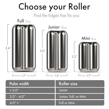 ONO Roller - Handheld Fidget Toy for Adults | Help Relieve Stress, Anxiety, Tension | Promotes Focus, Clarity | Compact, Portable Design (Natural, Junior Size - Stainless Steel) - size: Junior Size, style: Stainless Steel - Natural