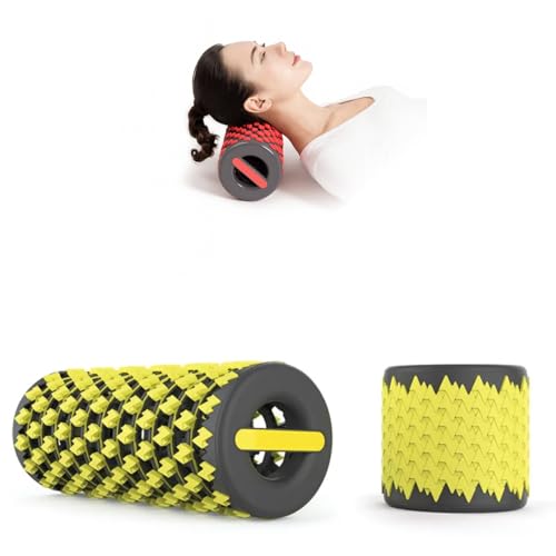 Collapsible Foam Roller - Portable Travel Design for Muscle Recovery - Foldable, Compact, Lever-Action - Ideal for Home, Gym, Office - Lightweight & Durable for On-The-Go Use - color: Yellow