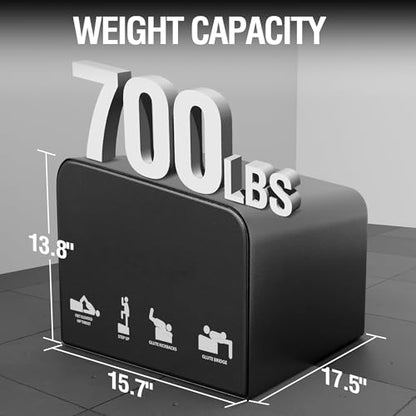 Mikolo Hip Thrust Bench, Hip Thrust Machine at Home for Glute Bridge, Multi-Functional Hip Thrust Box with Non-Slip, Glute Workout Equipment, 700LB Load Capacity, Core & Ab Strength Training - size: Medium