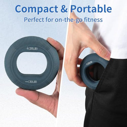 Hand Grip Strengthener, Fingers Exerciser - Silicone Rings for Muscle Training Sports Rock Climbing Finger Rehabilitation,6 Resistance Levels - color: Blue(20/30LB)