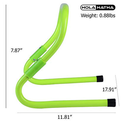 HolaHatha Agility Hurdle, Indoor Outdoor Sports Training Equipment for Track, Basketball, Football & Soccer - Height Adjustable, Bright Green