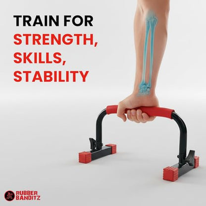 Parallette, Parallel Bars & Dip Station | At Home Gym Workout Equipment, L-Sit Bars & Calisthenics Equipment for Home. Perfect for Push Ups, Dips, Handstands & Gymnastics.
