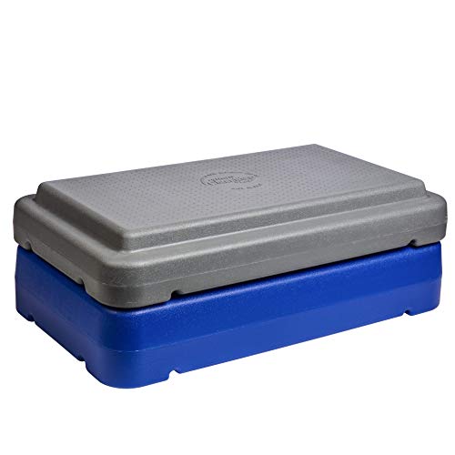 The Step (Made in USA) 4 Inch Stackable Aerobic Exercise Platform (Grey) with Non-Slip Surface and Nonskid Feet to Prevent Sliding