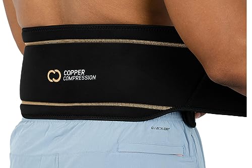 Copper Compression Back Brace. Copper Infused Lumbar Support for Lower Back Relief, Sciatica, Herniated Disc, Scoliosis, Pain & Strains. Adjustable & Breathable. Fits Men & Women (Waist 28" - 34") - size: Small/Medium (Pack of 1)