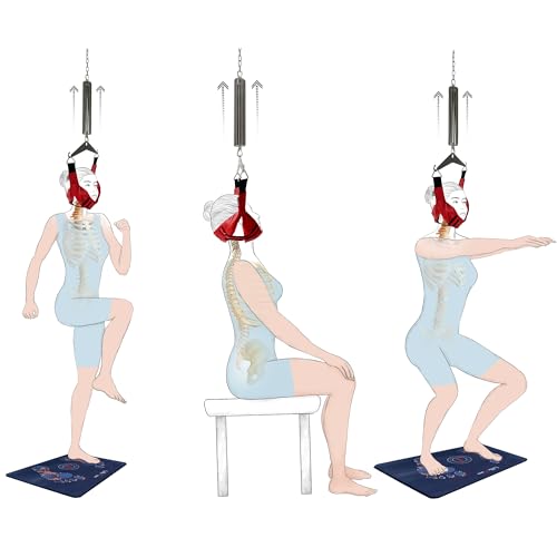 LittleMum Spring-Controlled Cervical Traction System, Sheepskin Halter - color: Red-sheepskin Head Halter