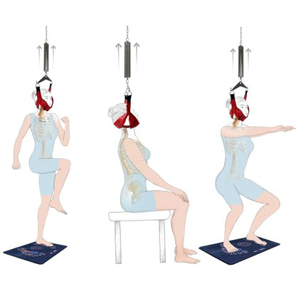 LittleMum Spring-Controlled Cervical Traction System, Sheepskin Halter - color: Red-sheepskin Head Halter